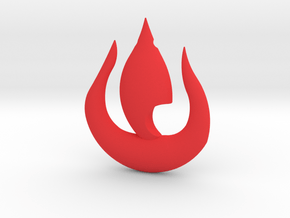 Fire Pendant in Red Processed Versatile Plastic