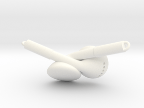 Earbud Pendant in White Processed Versatile Plastic