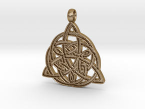 Knotwork Triquetra pendant in Polished Gold Steel