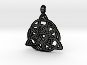 Knotwork Triquetra pendant in Matte Black Steel