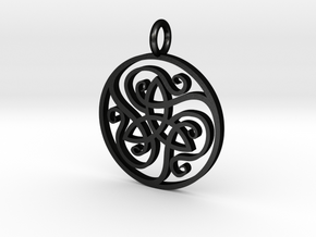 open Celtic knotwork pendant in Matte Black Steel