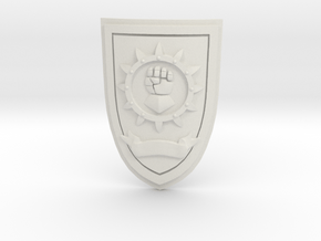 Heraldic Fist Shield in White Natural Versatile Plastic