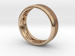 Faceted cut gents band in 14k Rose Gold