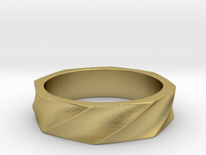 Octagon Twist Ring in Natural Brass: 5 / 49