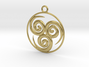 Wind Pendant in Natural Brass