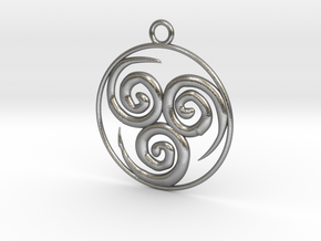 Wind Pendant in Natural Silver
