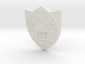 Discworld Badge in White Natural Versatile Plastic