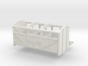 HO LBSCR 6 Ton Cattle Wagon in White Natural Versatile Plastic