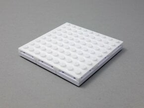 3D 3x3 Lego Building Block Compatible Tile in White Natural Versatile Plastic
