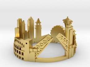 Seattle - Skyline Cityscape Ring in Polished Brass: 6 / 51.5