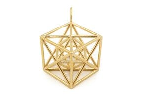Metatron's Cube Pendant in Natural Brass: Small