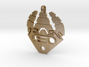 Stone Bohrok Pendent in Polished Gold Steel