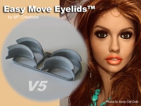 Easy Move Eyelids™ V5-2PR in Gray PA12