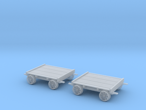 Railroad Maintenance of Way Tie Cart - S Scale x2 in Smooth Fine Detail Plastic
