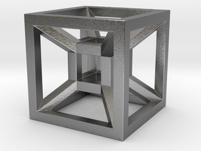 HYPERCUBE in Natural Silver