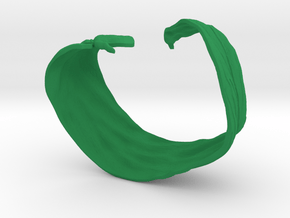 Leaf with texture bracelet in Green Processed Versatile Plastic: Small