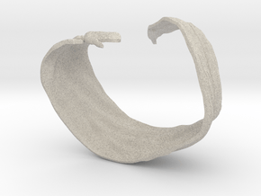 Leaf with texture bracelet in Natural Sandstone: Small