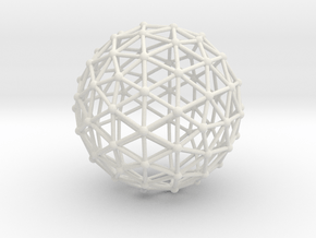 Icosahedron Sphere in White Natural Versatile Plastic