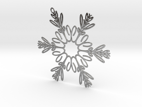 Celia metal snowflake ornament in Polished Silver