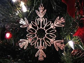Celia metal snowflake ornament in 14k Gold Plated Brass