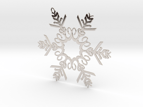 Colin metal snowflake ornament in Rhodium Plated Brass