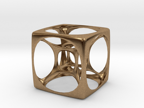 Hyper Cube 3 in Natural Brass