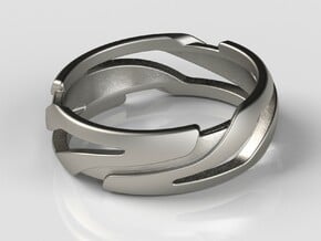 Xeno Ring in Polished Nickel Steel: 10 / 61.5