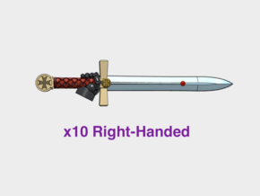 10x Right-handed Energy Sword: Templar Crusader in Tan Fine Detail Plastic