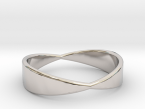 In and Out Ring in Rhodium Plated Brass: 7.5 / 55.5