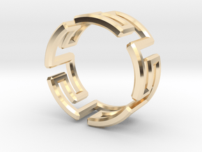 Labyrinthos Ring in 14k Gold Plated Brass: 7 / 54