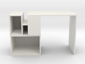 Modern Miniature Sideboard 1:12 in White Natural Versatile Plastic: 1:12