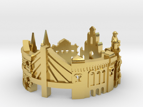 Savannah - Skyline - Cityscape Ring in Polished Brass: 6 / 51.5