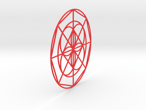 Kenpo Mandala in Red Processed Versatile Plastic