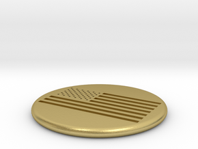American Flag Golf Ball Marker in Natural Brass