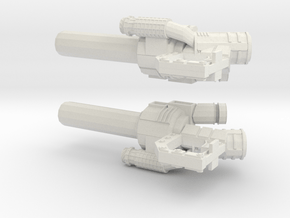 Dual Guns for MPM 04 Optimus Prime in White Natural Versatile Plastic