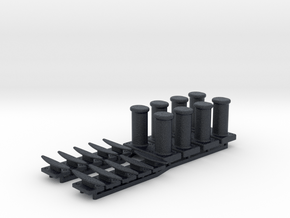 Special Bollards fairlead and cleat set 1/48 in Black PA12