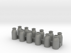 HO Scale Milk Cans in Gray PA12