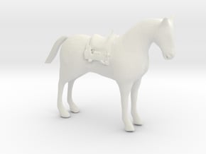 HO Scale Saddle Horse in White Natural Versatile Plastic