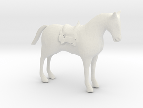 O Scale Saddle Horse in White Natural Versatile Plastic