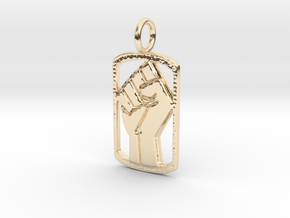 Power Dog Tag (Right Hand) in 14K Yellow Gold