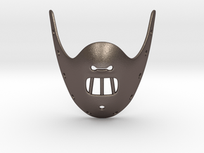 HANNIBAL Hopkins Mask Pendant ⛧VIL⛧ in Polished Bronzed-Silver Steel: Large