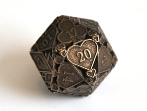 D20 Balanced - Cards (Metal) in Polished Bronze Steel