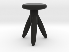 Miniature 1:12 Chair in Black Premium Versatile Plastic: 1:12