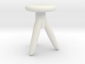 Miniature 1:24 Chair in White Natural Versatile Plastic: 1:24