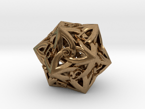 Celtic D20 in Natural Brass