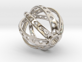 Ring X3 in Rhodium Plated Brass: Small