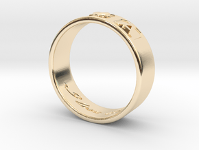 R and A ring Size 9 in 14k Gold Plated Brass