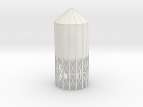 'N Scale' - 60 Deg.-24' dia. x 55' Grain Bin in White Natural Versatile Plastic