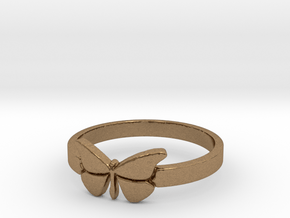 Butterfly (small) Ring Size 9 in Natural Brass