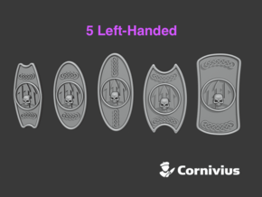 5 Neptune Spears: Left-handed shields in Tan Fine Detail Plastic